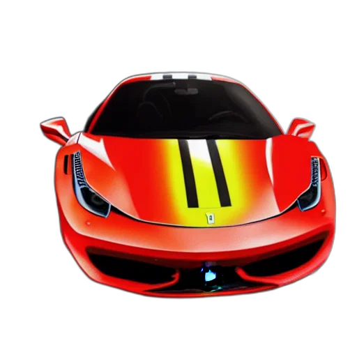 car, 3d render, photorealistic, ferrari transparent PNG cut-out