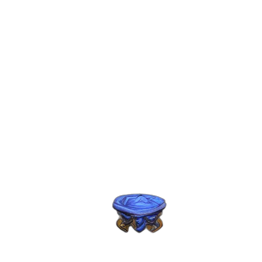 jewelry, furniture, robot, hat, pixel art, 3d render, concept art, blue transparent PNG cut-out