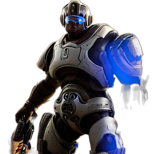 robot, weapon, concept art, 3d render transparent PNG cut-out