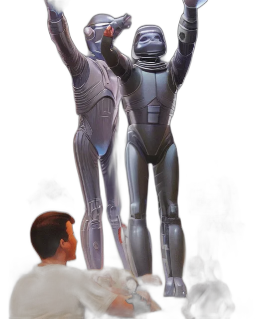 robot, concept art, 3d render, comic book art transparent PNG cut-out