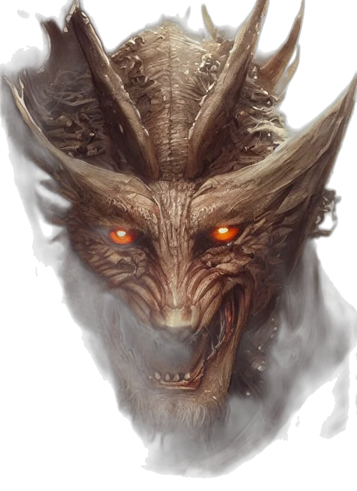 dragon, face, mask, creature, fantasy art, concept art, photorealistic, 3d render transparent PNG cut-out