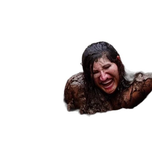 creature, face, mask, hair, rain, snow, women, fall transparent PNG cut-out