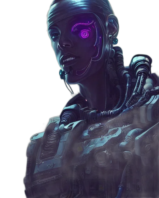 robot, face, mask, creature, cyberpunk, concept art, vaporwave, comic book art transparent PNG cut-out