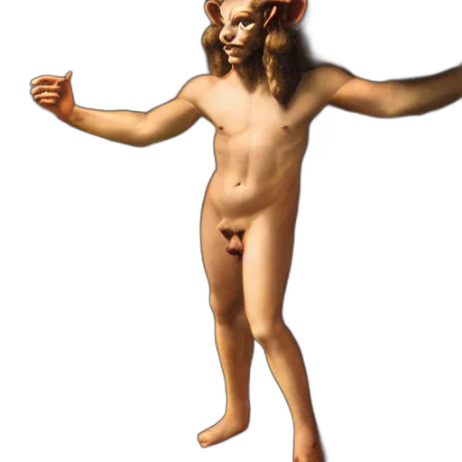 creature, staff, animal, 3d render transparent PNG cut-out