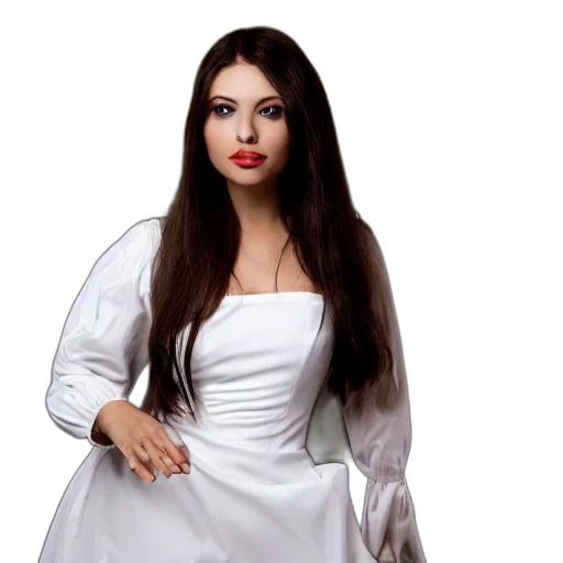 dress, jewelry, photorealistic, fantasy art, 3d render, oil painting, witch, white transparent PNG cut-out