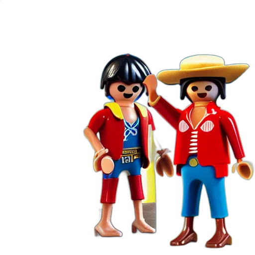 3d render, concept art, epic, professional, luffy, playmobil, figure transparent PNG cut-out