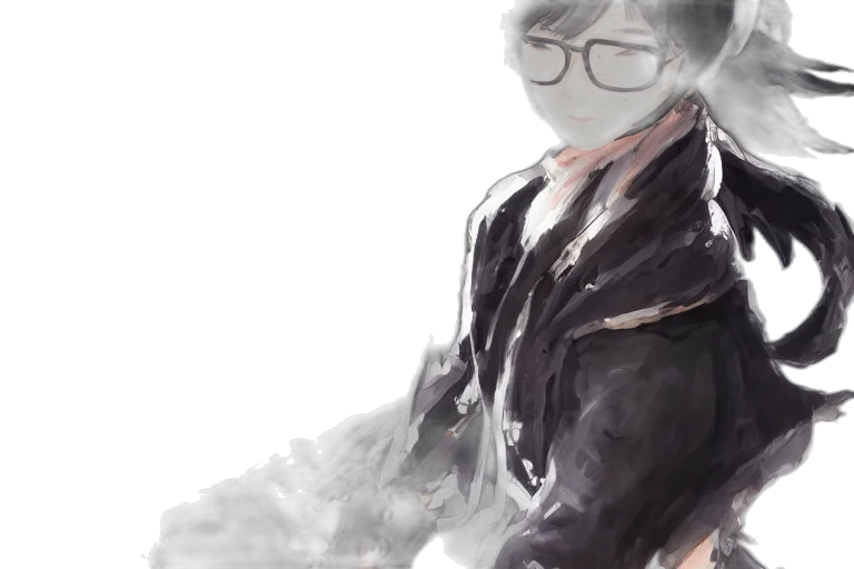 mask, jacket, staff, face, watercolor, photorealistic, oil painting, concept art transparent PNG cut-out