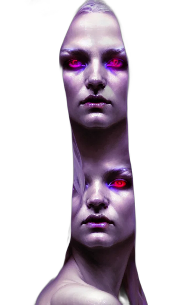 mask, face, sword, staff, concept art, cyberpunk, 3d render, vaporwave transparent PNG cut-out