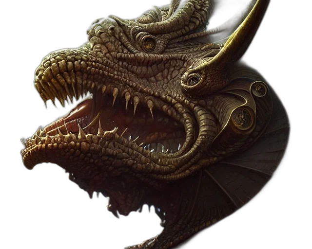 dragon, creature, face, mask transparent PNG cut-out