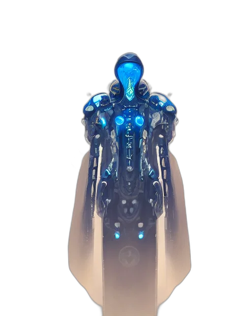 robot, dress, jacket, staff transparent PNG cut-out