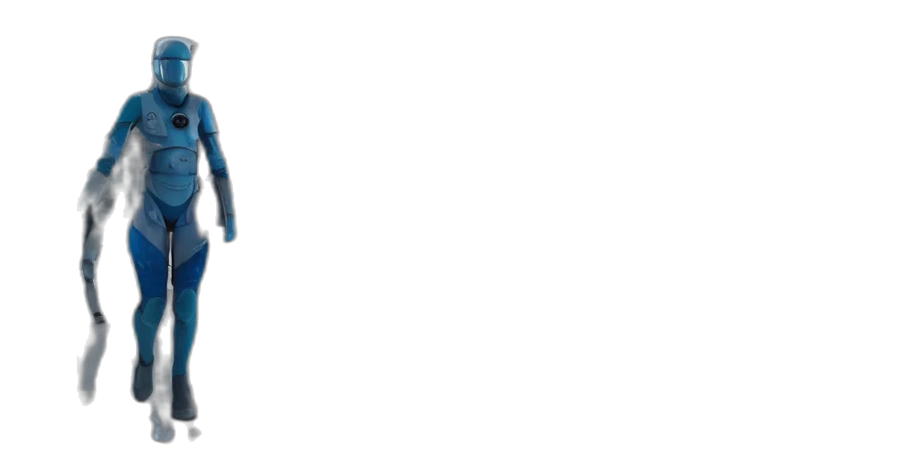 blue, girl, sci, suit transparent PNG cut-out
