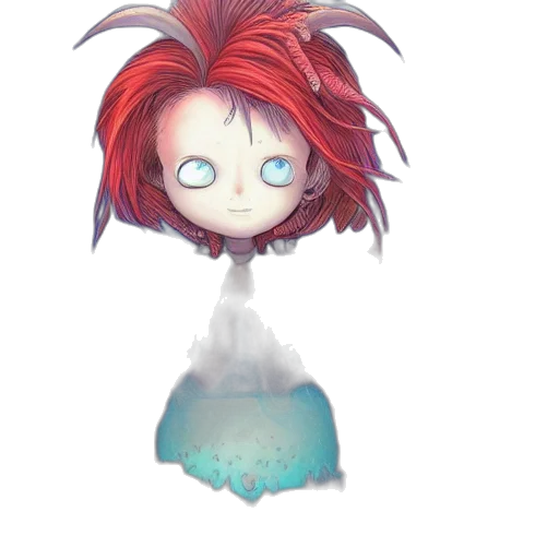 hair, creature, concept art, watercolor transparent PNG cut-out