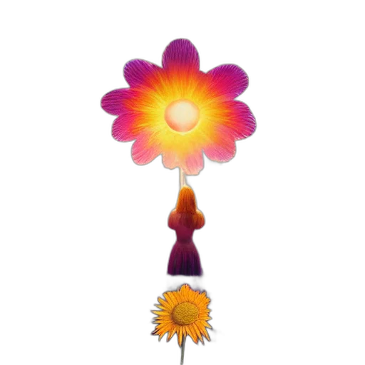flower, staff, crown, jewelry, concept art, 3d render, pixel art, fantasy art transparent PNG cut-out