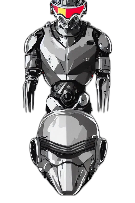 robot, concept art, comic book art, 3d render transparent PNG cut-out