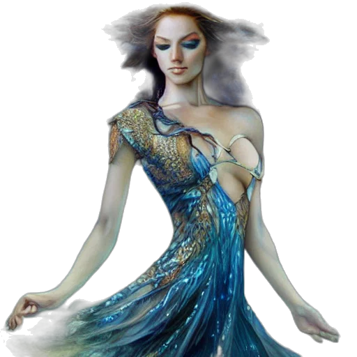 dress, jewelry, fantasy art, concept art transparent PNG cut-out