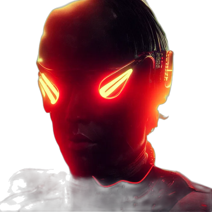 robot, mask, face, cyberpunk transparent PNG cut-out