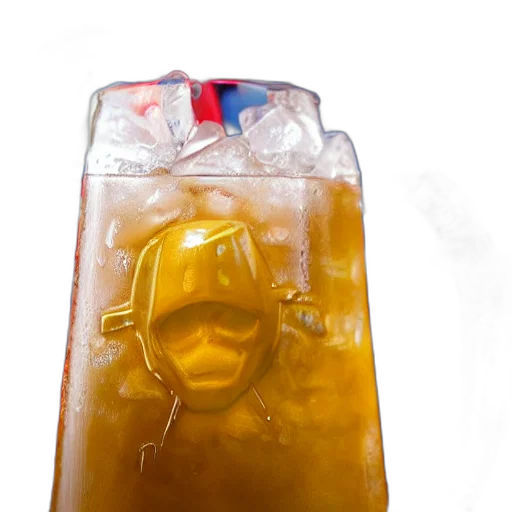 bottle, robot, mask, food, 3d render, photorealistic, concept art, cyberpunk transparent PNG cut-out