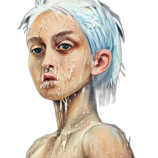face, creature, hair, mask, watercolor, concept art, photorealistic, fantasy art transparent PNG cut-out