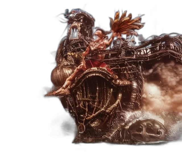 weapon, dragon, car, concept art, fantasy art, photorealistic, 3d render, highly transparent PNG cut-out