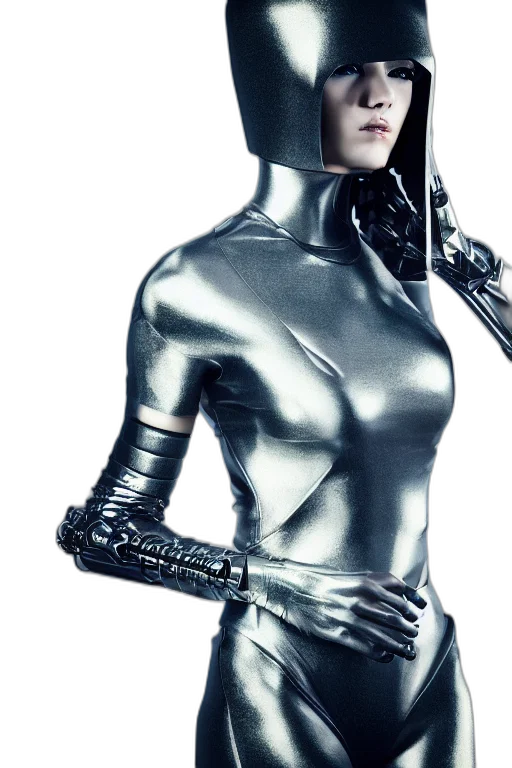 robot, jewelry, dress, cyberpunk transparent PNG cut-out