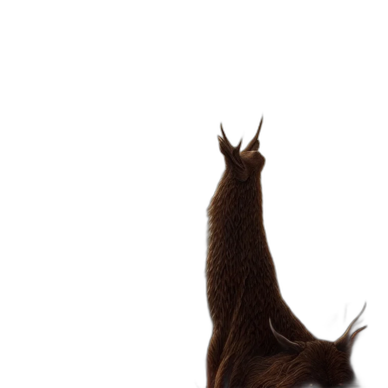 hair, animal, creature, dragon, 3d render, photorealistic, concept art, fantasy art transparent PNG cut-out