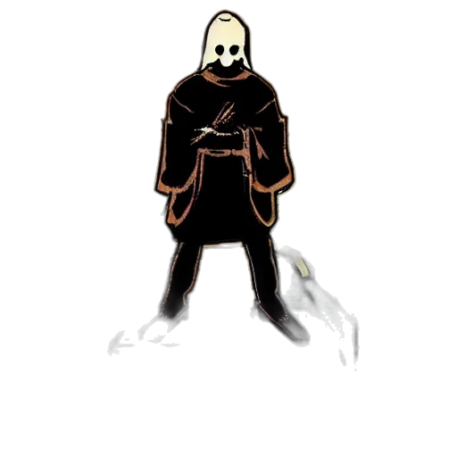 mask, jacket, creature, staff transparent PNG cut-out