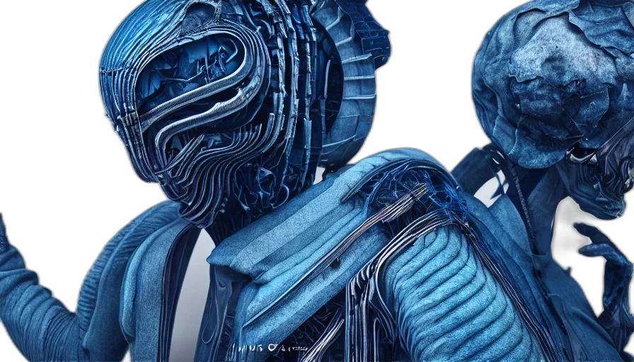 robot, mask, concept art, 3d render transparent PNG cut-out