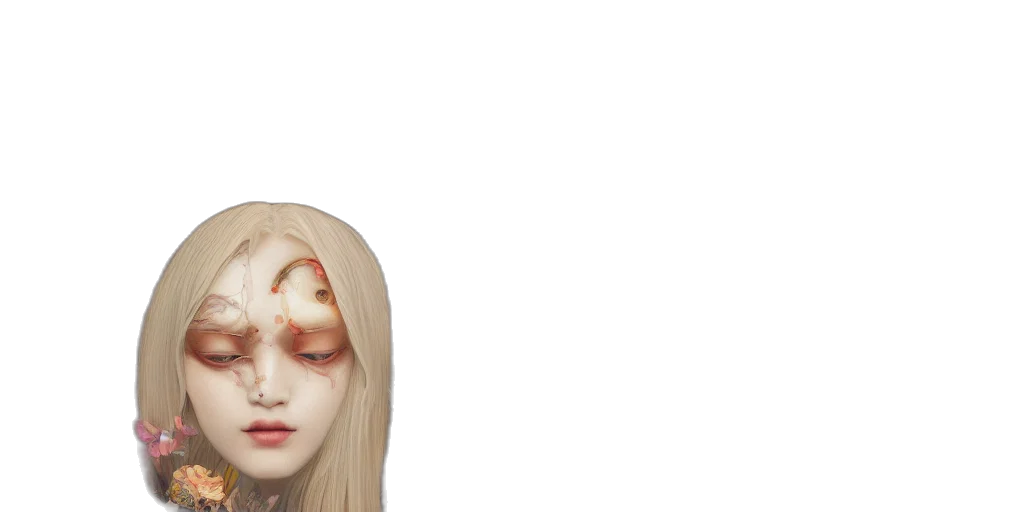mask, face, hair, 3d render transparent PNG cut-out