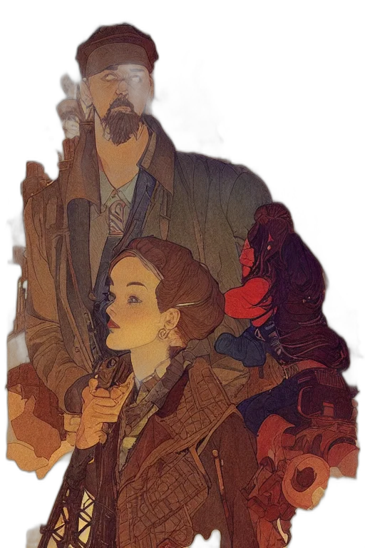 jacket, mask, face, concept art transparent PNG cut-out