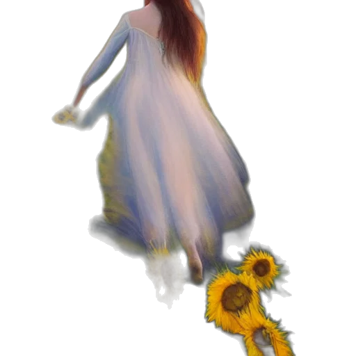 dress, flower, creature, robot, concept art, photorealistic, oil painting, fantasy art transparent PNG cut-out