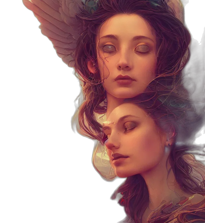crown, face, fantasy art, photorealistic, concept art, comic book art, underwater, sunset transparent PNG cut-out