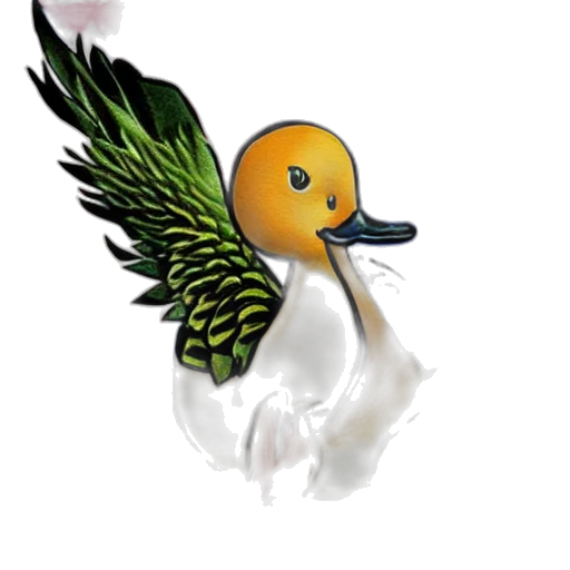 animal, pixel art, concept art, 3d render, photorealistic, duck, illustration, anime transparent PNG cut-out