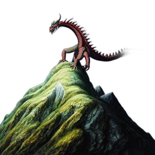 dragon, creature, animal, staff transparent PNG cut-out