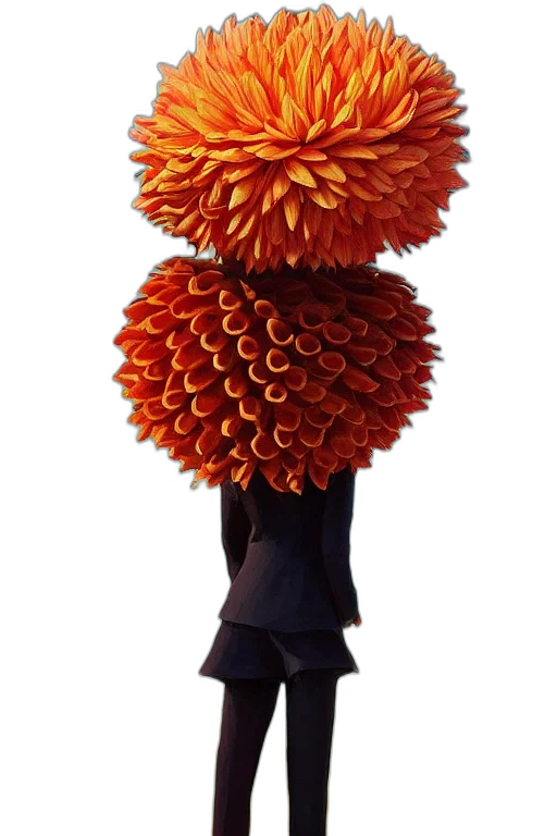 flower, dress, crown, jacket, 3d render, concept art, photorealistic, fantasy art transparent PNG cut-out