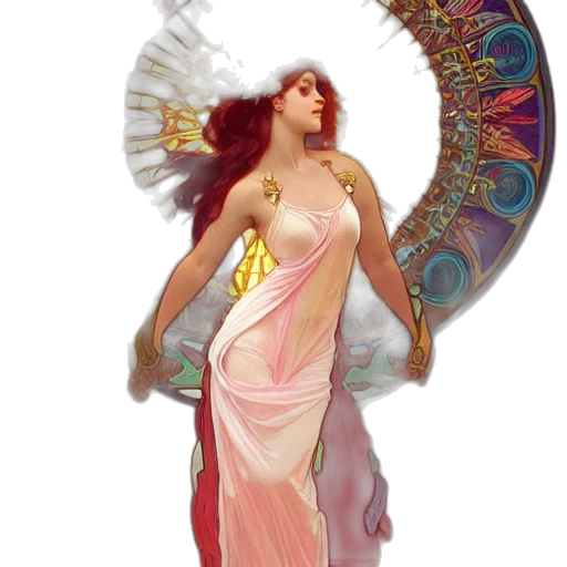 dress, jewelry, staff, fantasy art, concept art, pixel art, comic book art, pastel transparent PNG cut-out