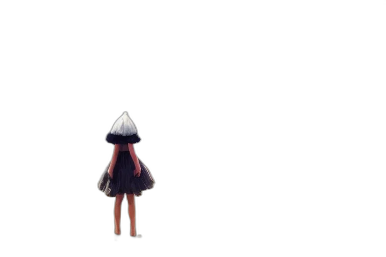 umbrella, dress, hat, robot, concept art, 3d render, pixel art, anime transparent PNG cut-out