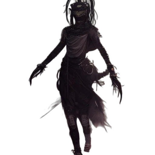 mask, staff, sword, dress, concept art, fantasy art, pixel art, comic book art transparent PNG cut-out
