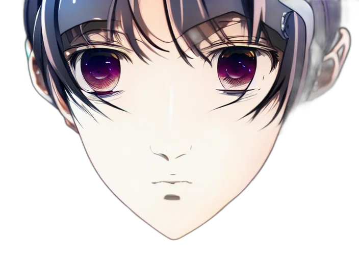 face, mask, creature, anime, pixel art, vaporwave, photorealistic, monochrome transparent PNG cut-out