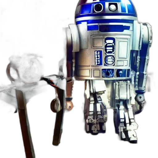 robot, staff, weapon, 3d render transparent PNG cut-out