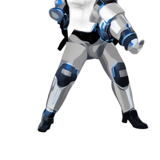 robot, weapon, 3d render, concept art, pixel art, blue, monochrome, close transparent PNG cut-out