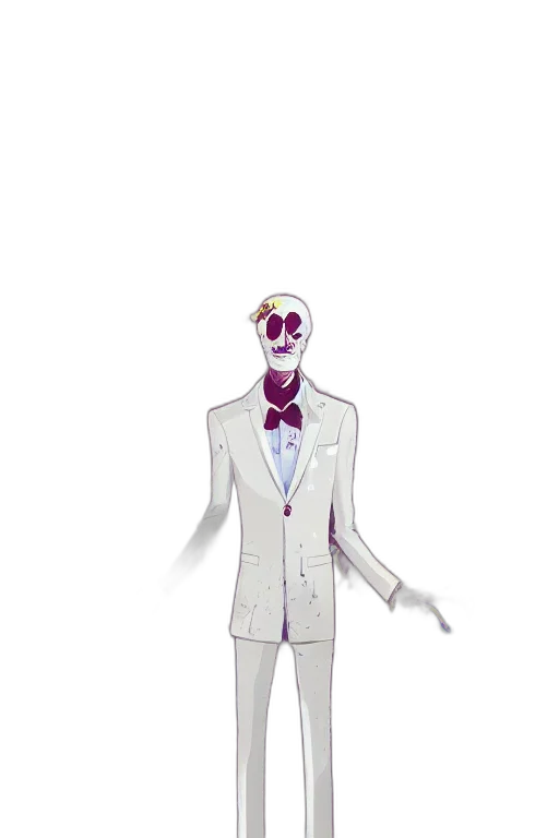 mask, staff, jacket, robot, concept art, pixel art, cartoon, 3d render transparent PNG cut-out