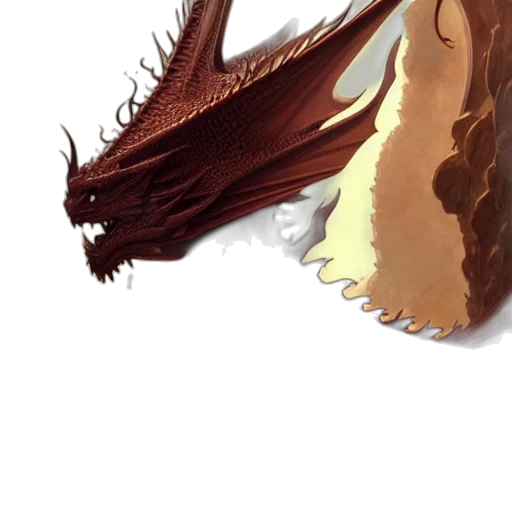 dragon, hair, creature, staff, fantasy art, concept art, watercolor, photorealistic transparent PNG cut-out