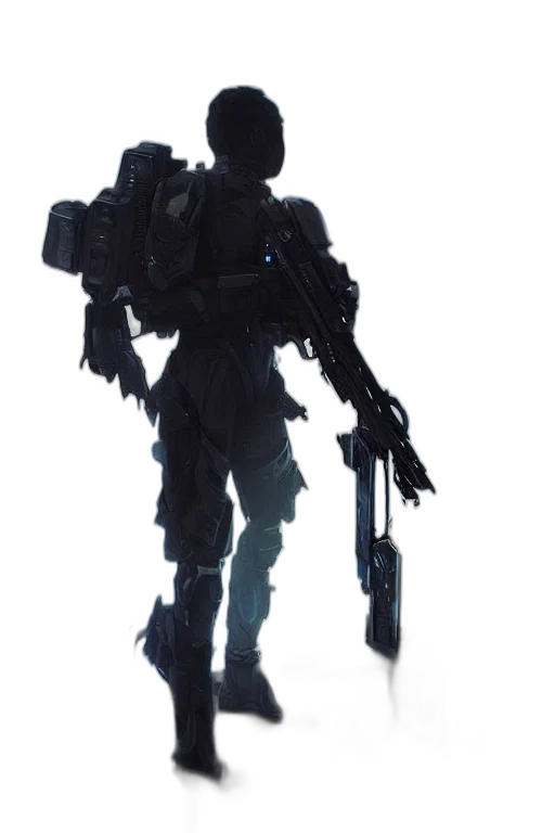 robot, weapon, staff, creature, concept art, 3d render, cyberpunk, pixel art transparent PNG cut-out