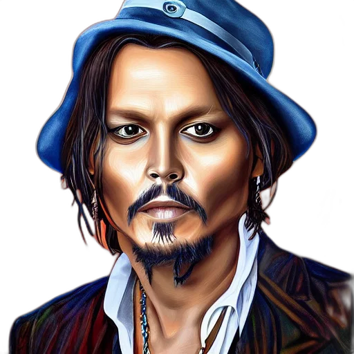 face, hat, photorealistic, cartoon, fantasy art, comic book art, blue, portrait transparent PNG cut-out