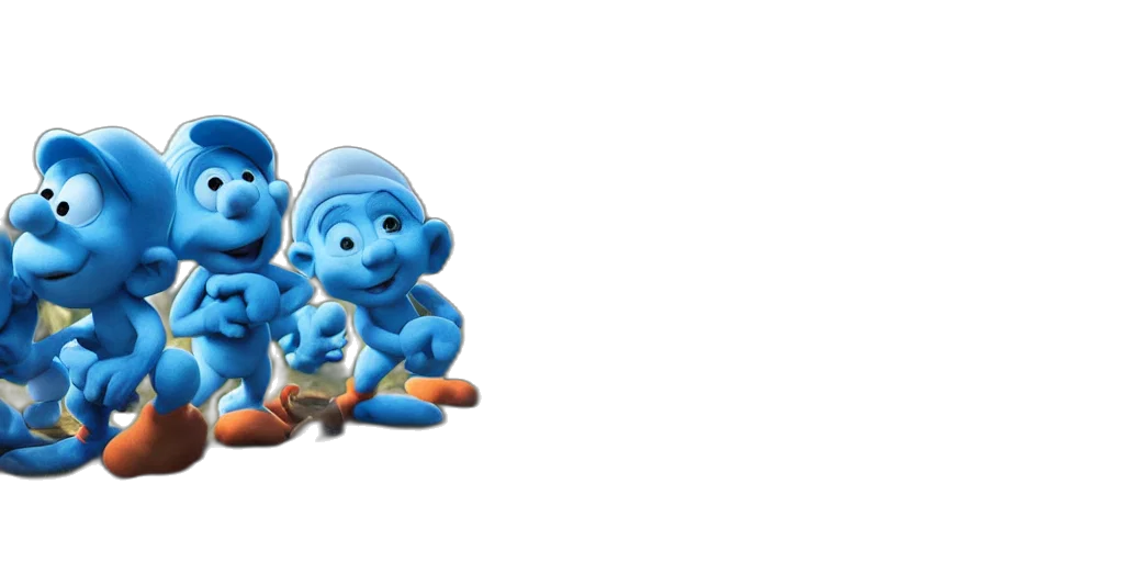 3d render, concept art, photorealistic, cartoon, blue, smurfs, mistic, atmosphere transparent PNG cut-out