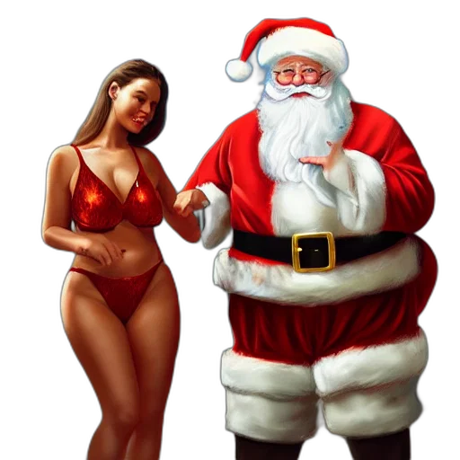 concept art, photorealistic, fantasy art, santa transparent PNG cut-out