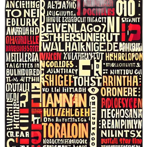 red, typographic, poster, depicting transparent PNG cut-out