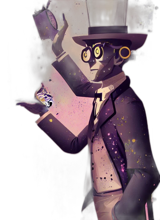 staff, robot, mask, concept art, fantasy art, pixel art, cartoon, pastel transparent PNG cut-out