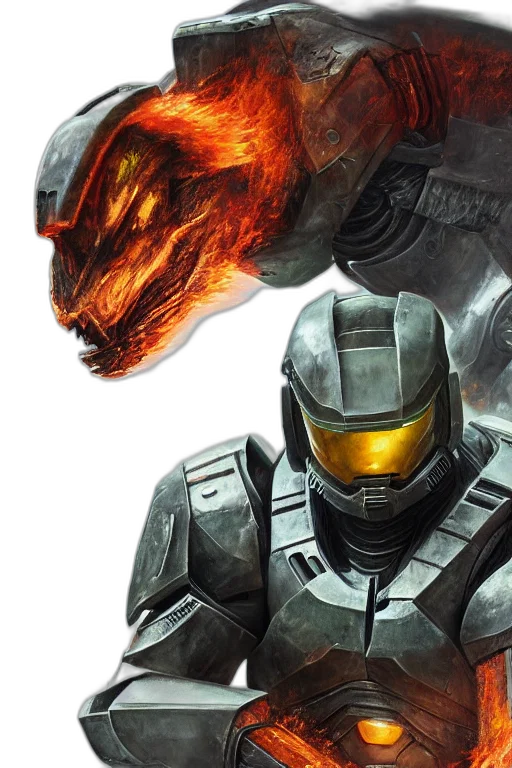robot, concept art, charmeleon, playing transparent PNG cut-out