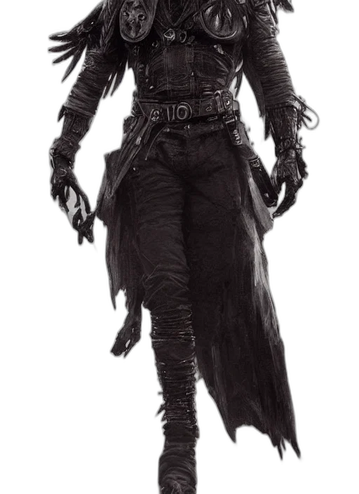staff, jacket, creature, sword transparent PNG cut-out